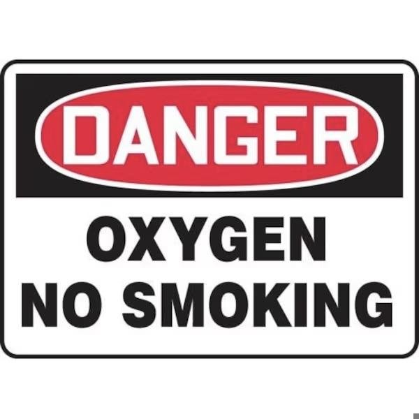 Accuform OSHA DANGER SAFETY SIGN OXYGEN NO MCHL073XP MCHL073XP - main